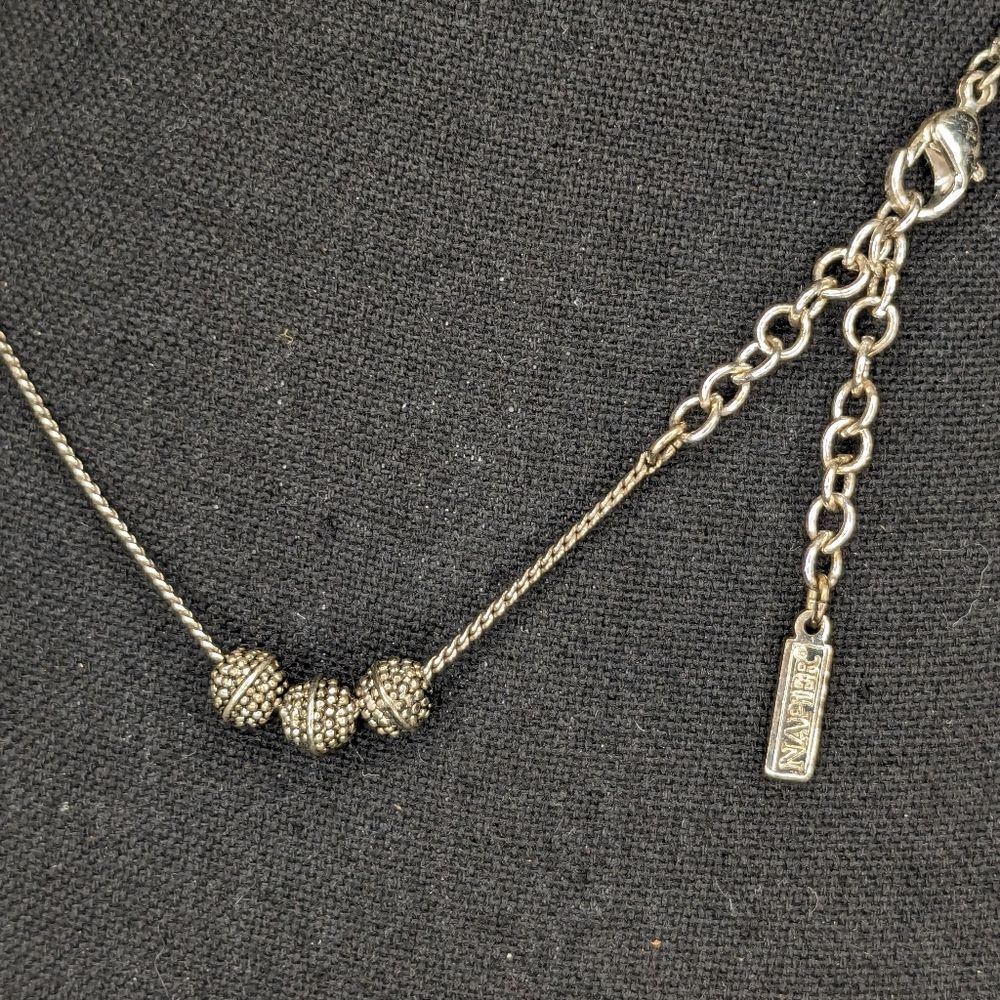 Napier Orb Necklace & Earrings set 16" chain silver toned